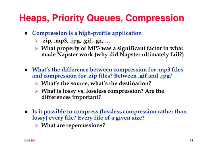 heaps priority queues compression