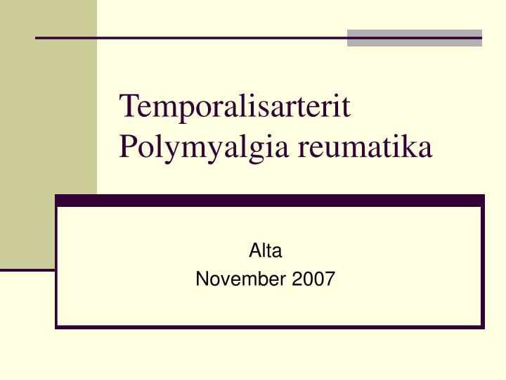 temporalisarterit polymyalgia reumatika