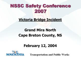 NSSC Safety Conference 2007
