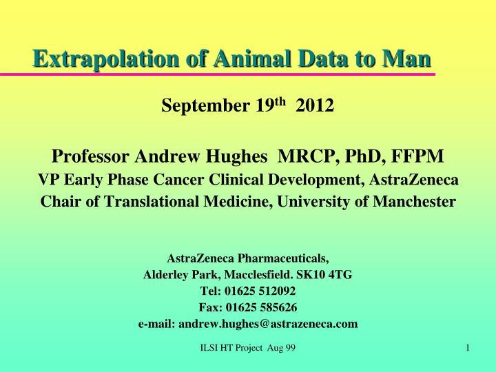 extrapolation of animal data to man