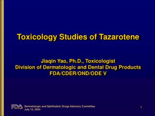Tazarotene Toxicity Studies