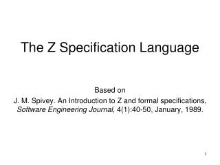 The Z Specification Language