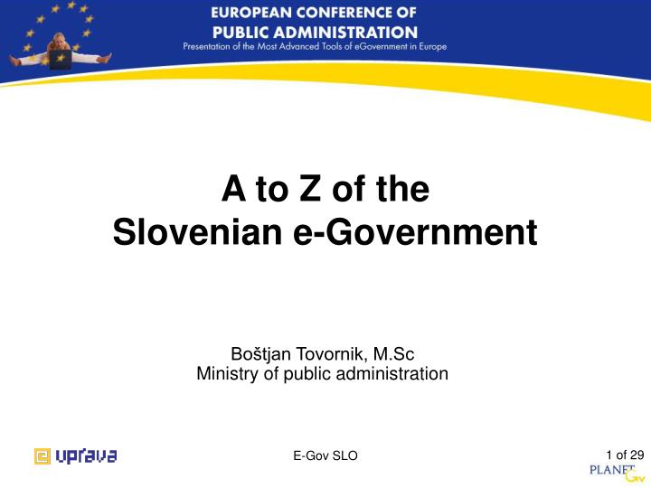 a to z of the slovenian e government