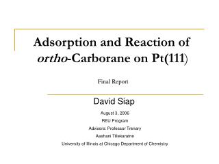 Adsorption and Reaction of ortho -Carborane on Pt(111 )