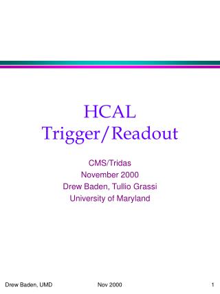 HCAL Trigger/Readout