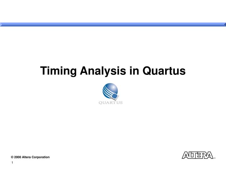 timing analysis in quartus
