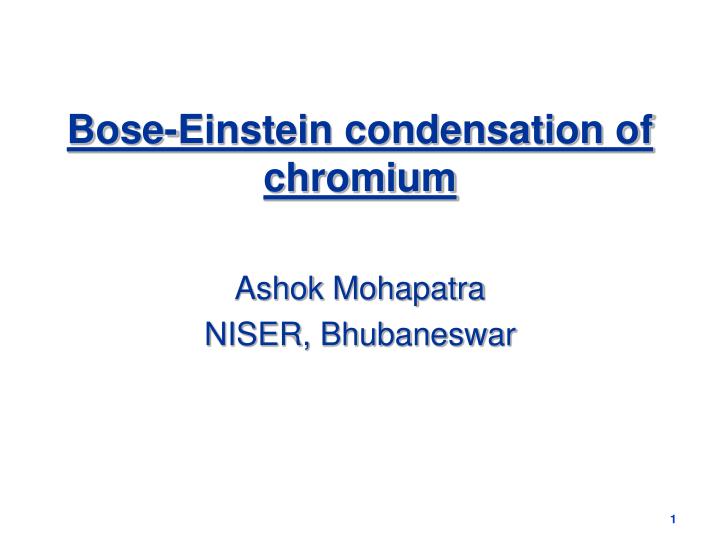 bose einstein condensation of chromium