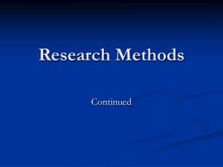 Research Methods