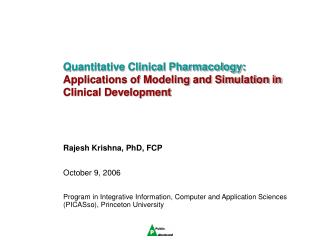 Rajesh Krishna, PhD, FCP October 9, 2006