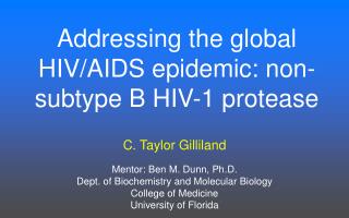 Addressing the global HIV/AIDS epidemic: non-subtype B HIV-1 protease