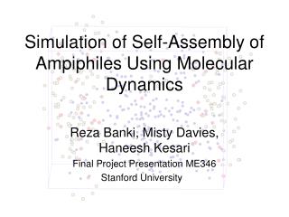 Simulation of Self-Assembly of Ampiphiles Using Molecular Dynamics