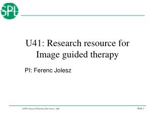 U41: Research resource for Image guided therapy