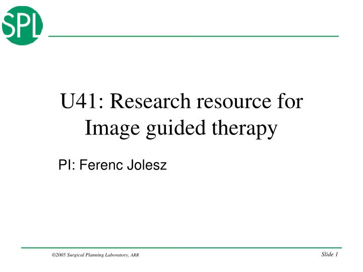 u41 research resource for image guided therapy