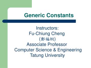 Generic Constants