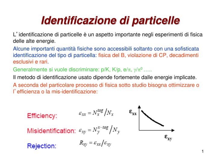 identificazione di particelle