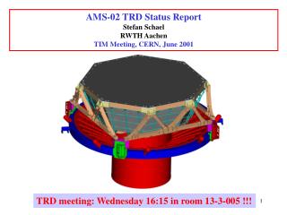 AMS-02 TRD Status Report Stefan Schael RWTH Aachen TIM Meeting, CERN, June 2001