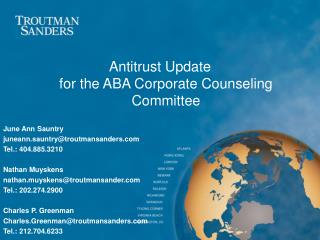Antitrust Update for the ABA Corporate Counseling Committee