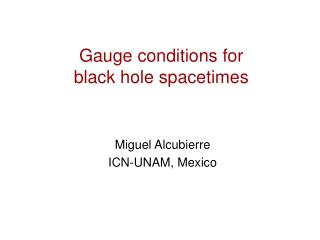 Gauge conditions for black hole spacetimes