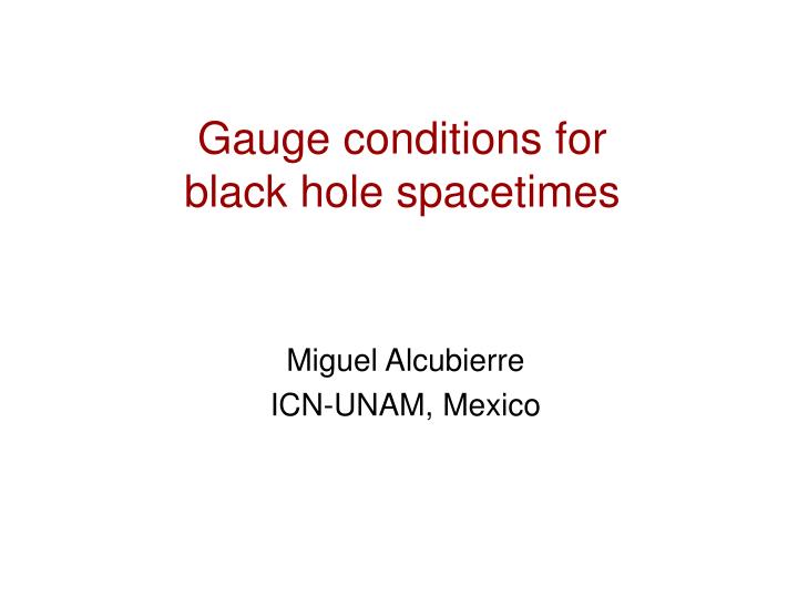 gauge conditions for black hole spacetimes