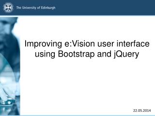 Improving e:Vision user interface using Bootstrap and jQuery