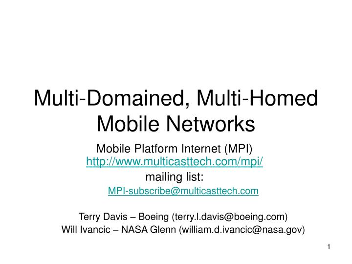 multi domained multi homed mobile networks