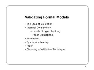 Validating Formal Models