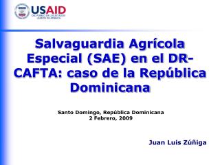 salvaguardia agr cola especial sae en el dr cafta caso de la rep blica dominicana