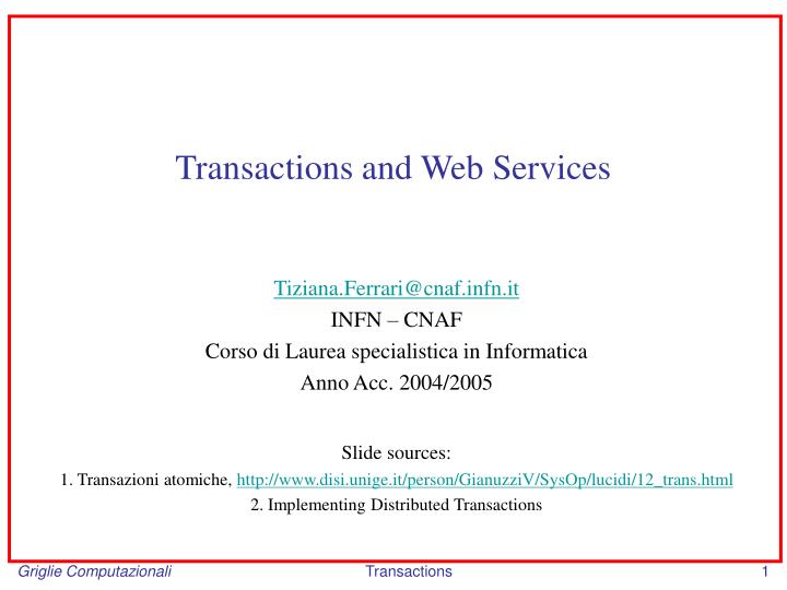 transactions and web services