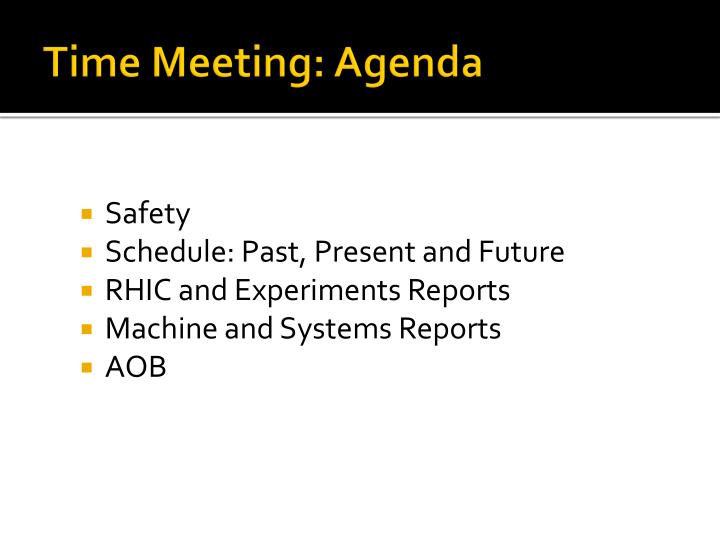 time meeting agenda