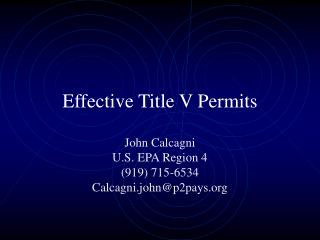 Effective Title V Permits