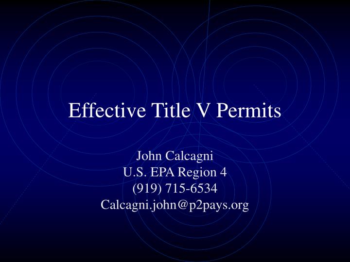 effective title v permits