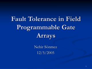 Fault Tolerance in Field Programmable Gate Arrays