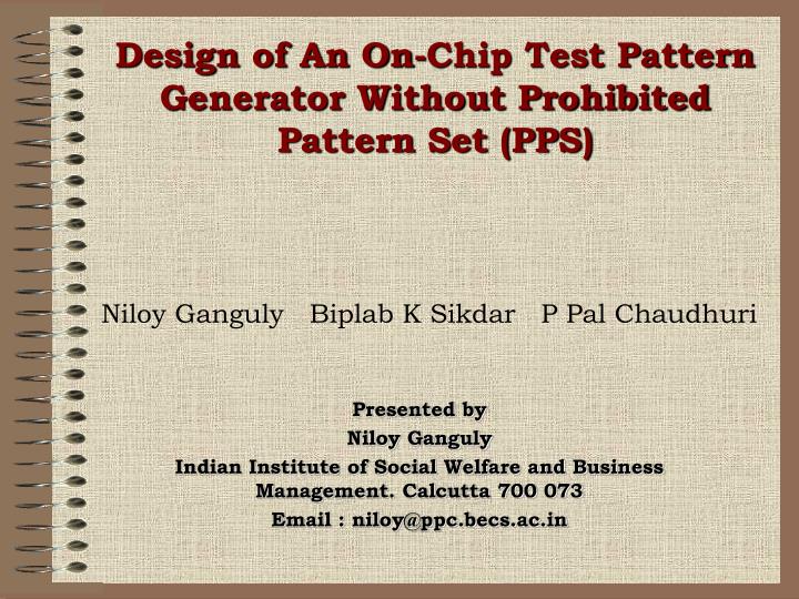 design of an on chip test pattern generator without prohibited pattern set pps