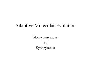 Adaptive Molecular Evolution