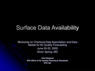 Surface Data Availability