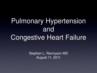 Pulmonary Hypertension and Congestive Heart Failure
