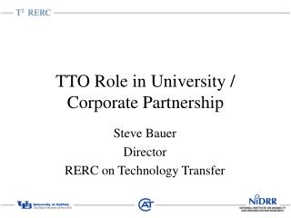TTO Role in University / Corporate Partnership