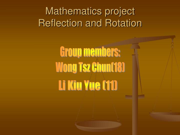 mathematics project reflection and rotation