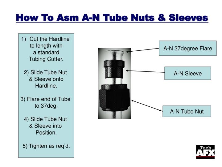 how to asm a n tube nuts sleeves