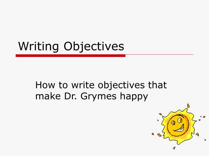 writing objectives