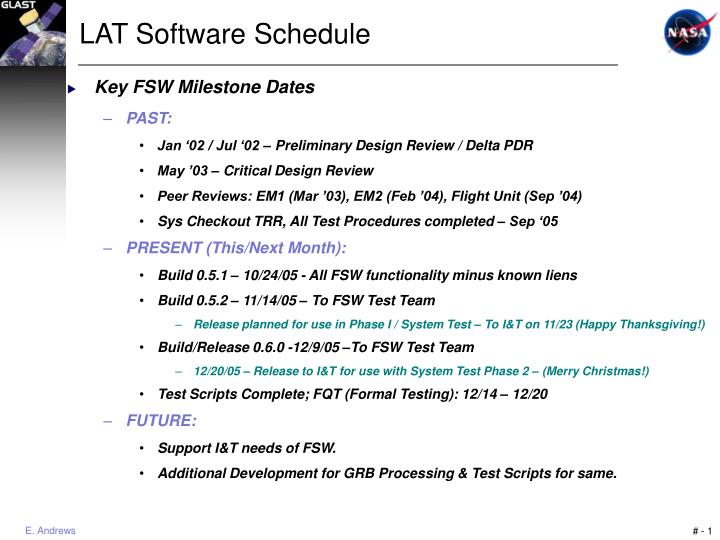 lat software schedule