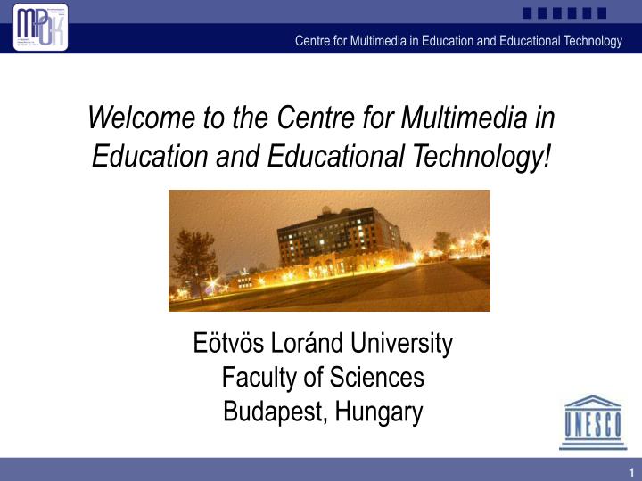 welcome to the centre for multimedia in education and educational technology