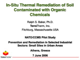 in situ thermal remediation of soil contaminated with organic chemicals