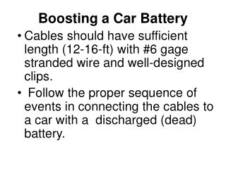 Boosting a Car Battery