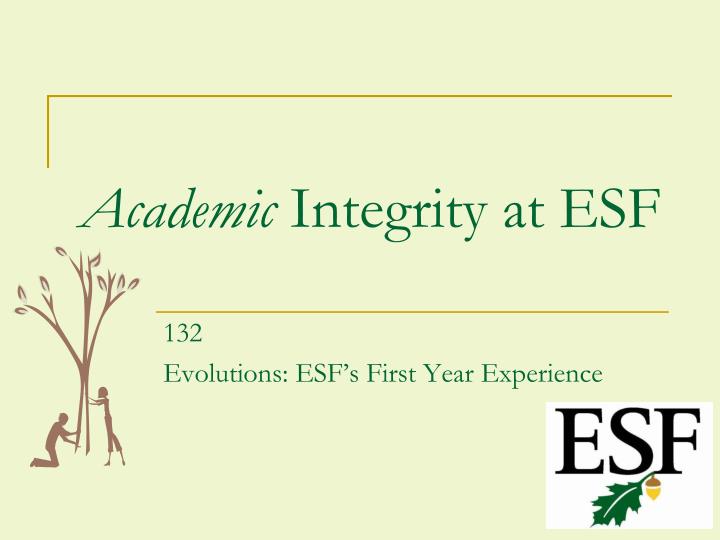 academic integrity at esf