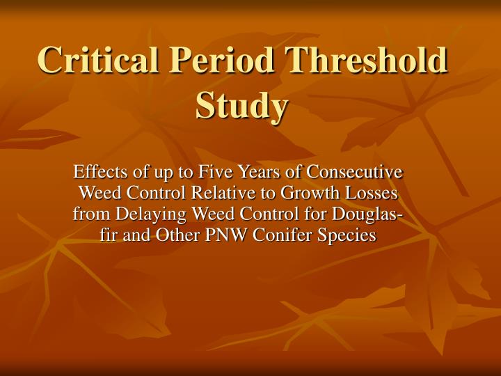 critical period threshold study