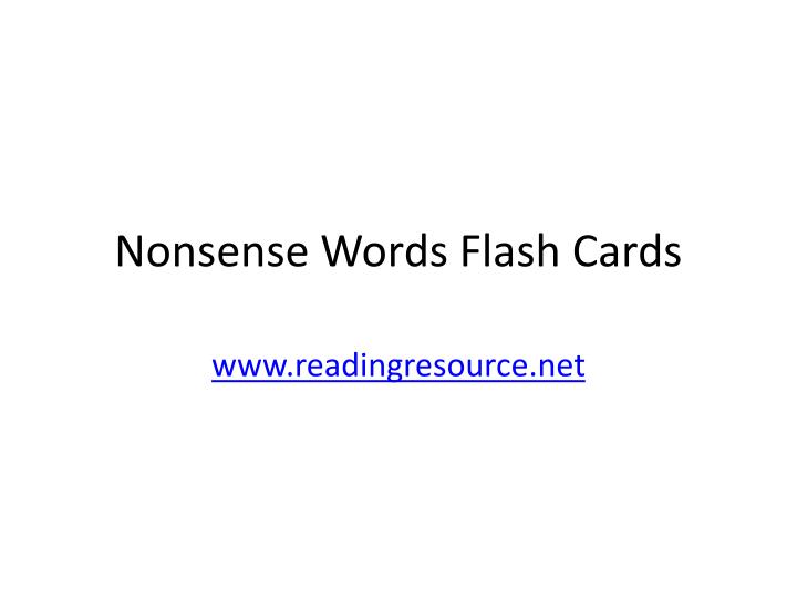 nonsense words flash cards