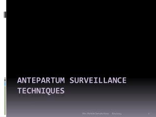 Antepartum surveillance techniques