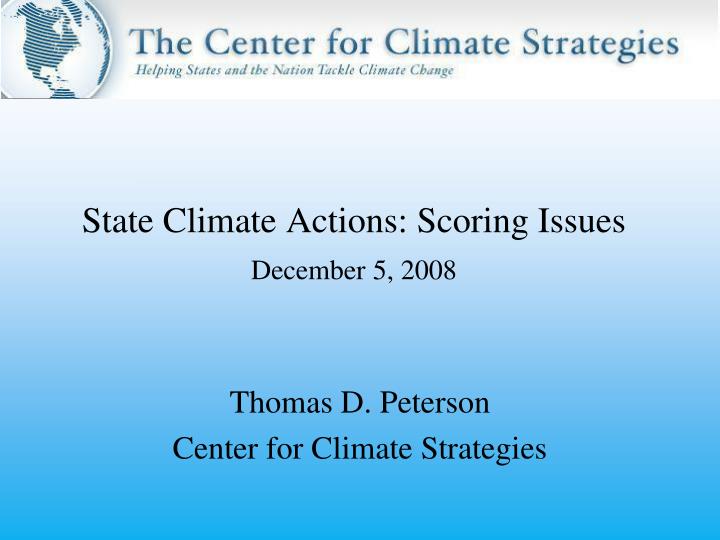 state climate actions scoring issues december 5 2008