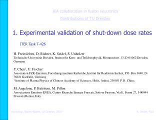 IEA collaboration in fusion neutronics Contributions of TU Dresden